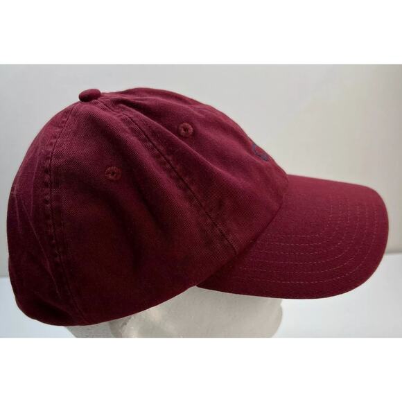 VINEYARD VINES Hat Adjustable Red Burgundy Whale Logo Strap Back Dad Hat Preppy - Picture 3 of 7